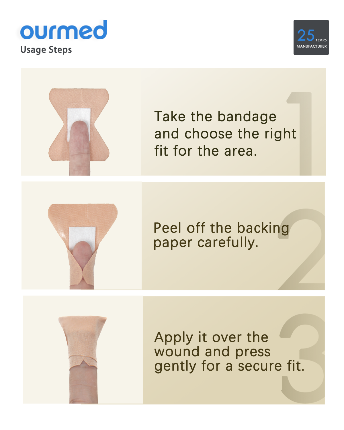 Ourmed Flexible Assorted Bandages Variety Pack - 100 Pieces