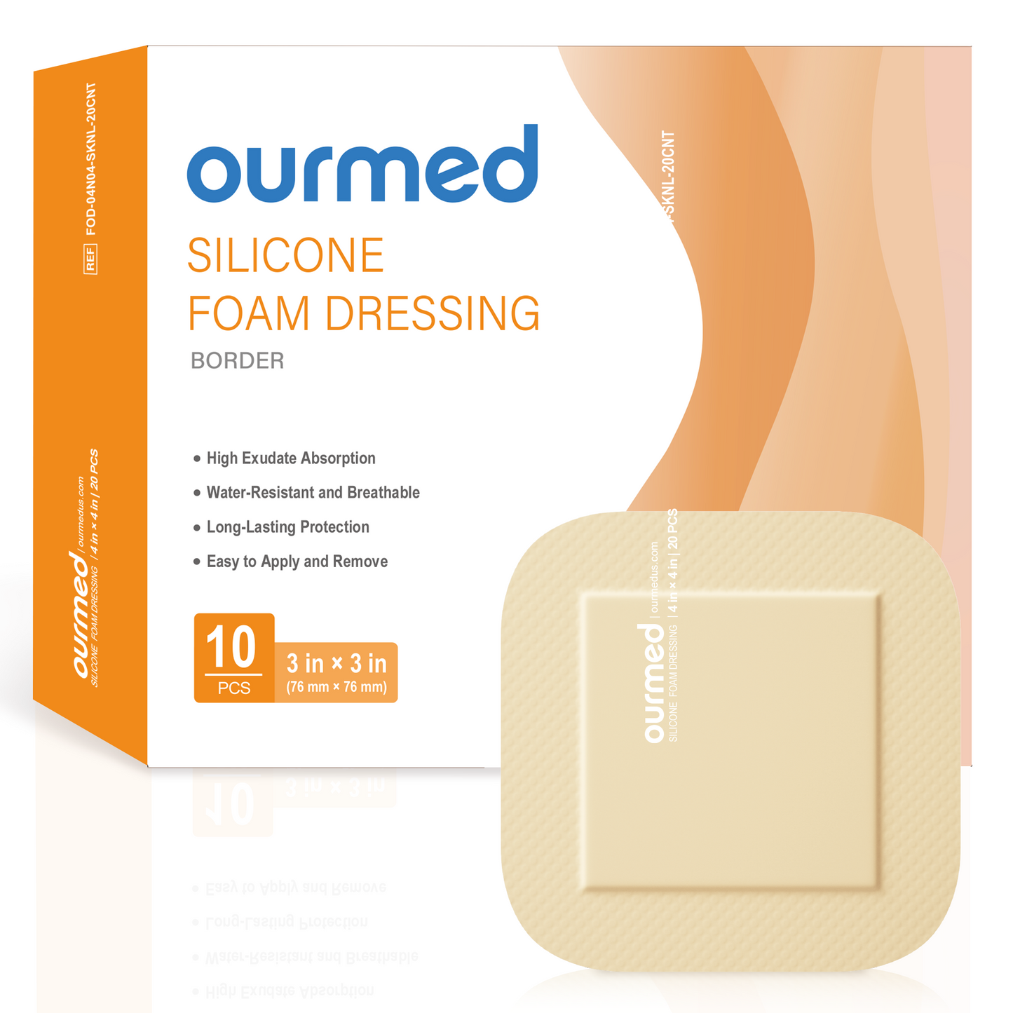 Ourmed Silicone Foam Dressing - with Border