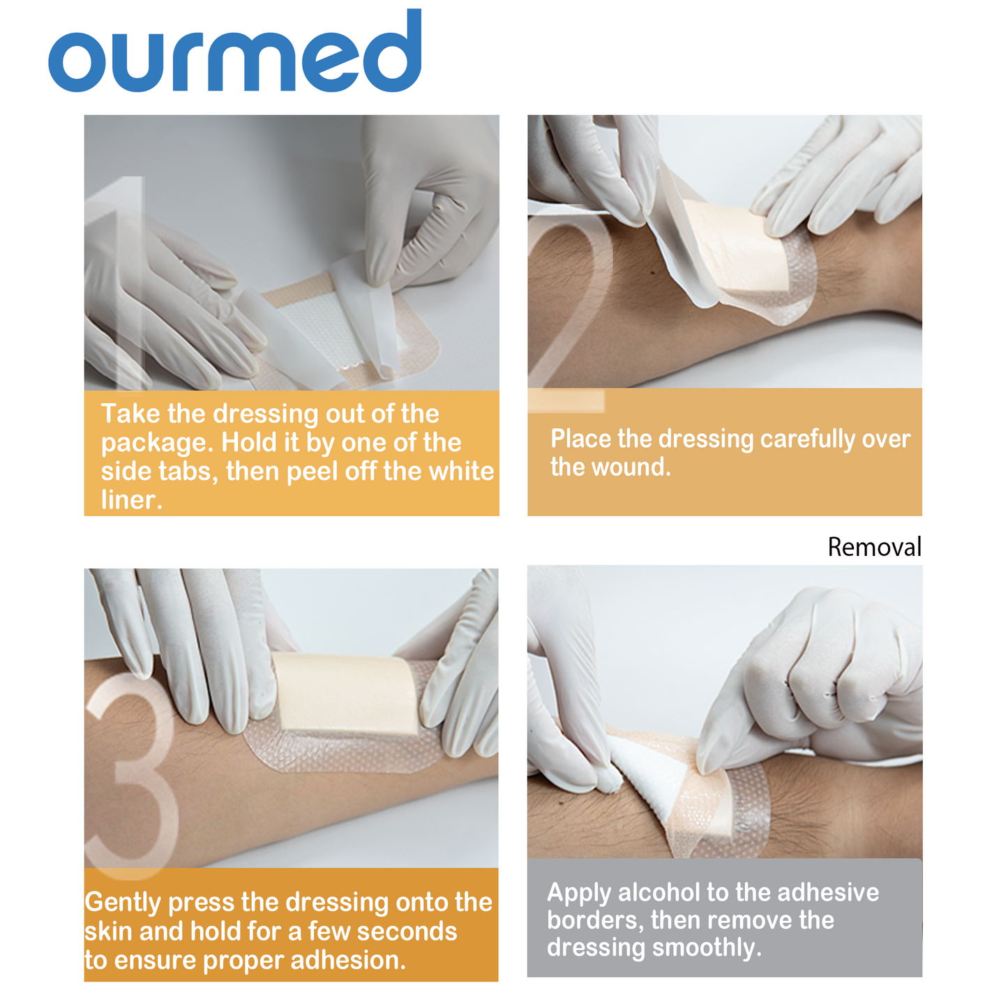 Ourmed Silicone Foam Dressing - with Border
