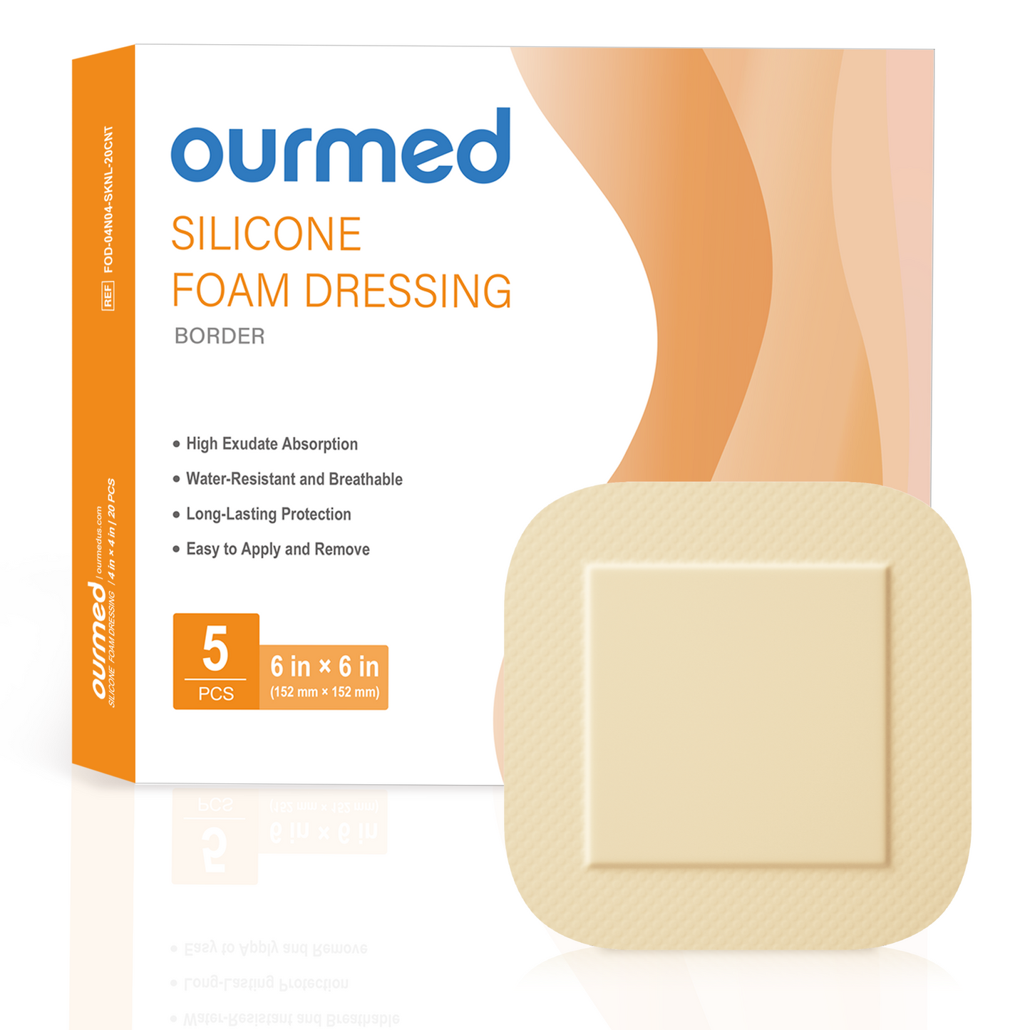Ourmed  Silicone Foam Dressing - with Border