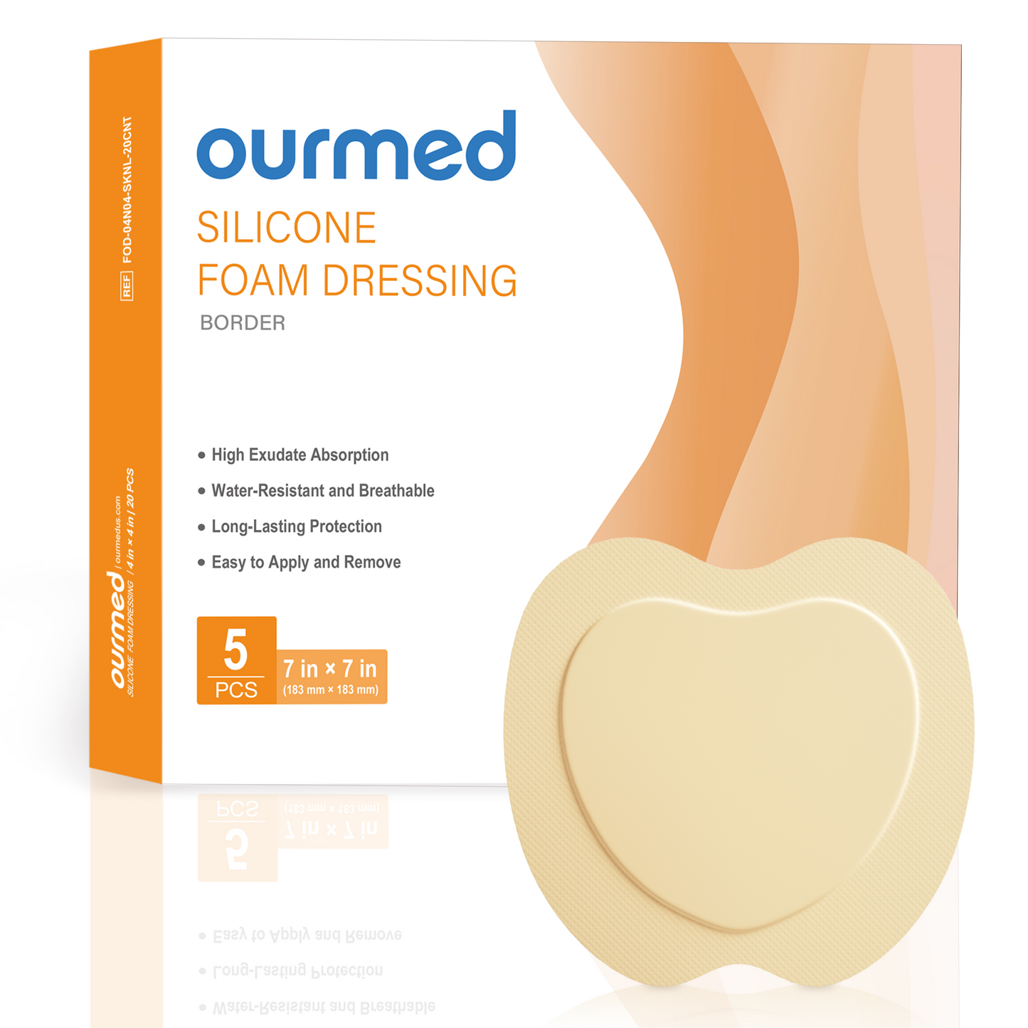 Ourmed  Silicone Foam Dressing - with Border